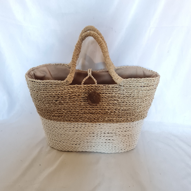 BAG SEAGRAS NATURAL WITH WHITE RAFIA