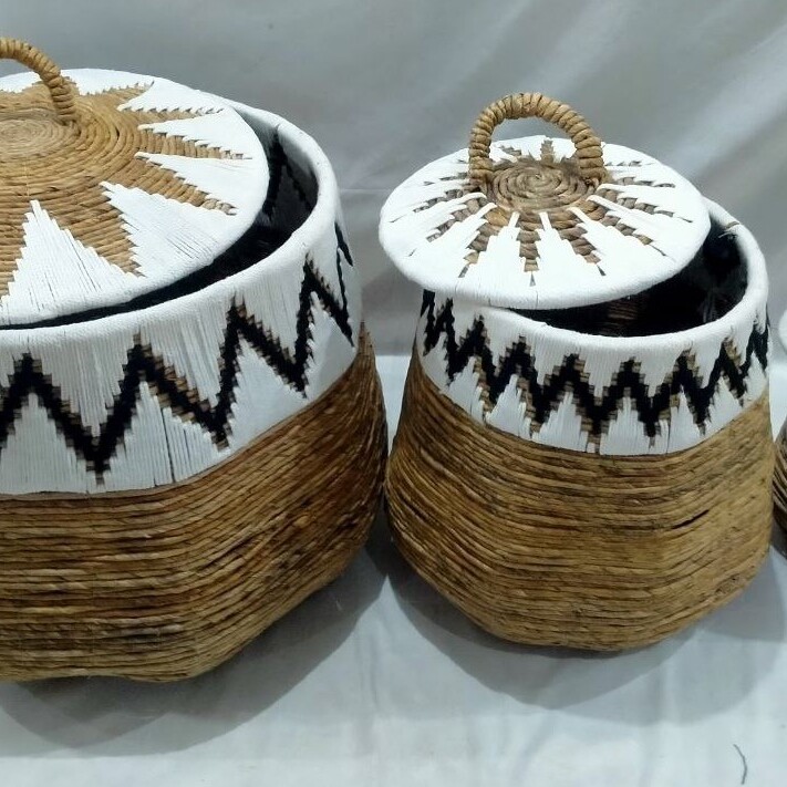 BASKET BANANA ZIGZAG TUTUP SET-3