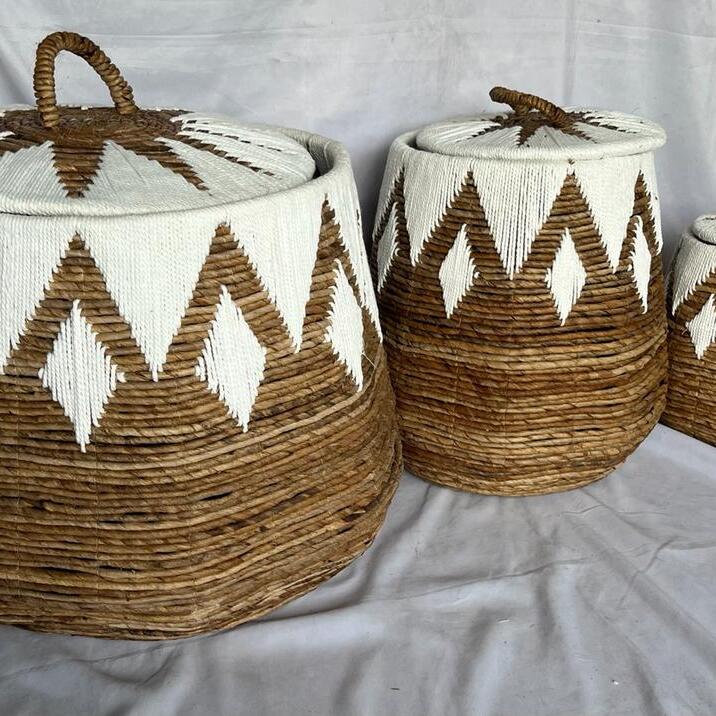 BASKET BANANA ZIGZAG TUTUP SET-3